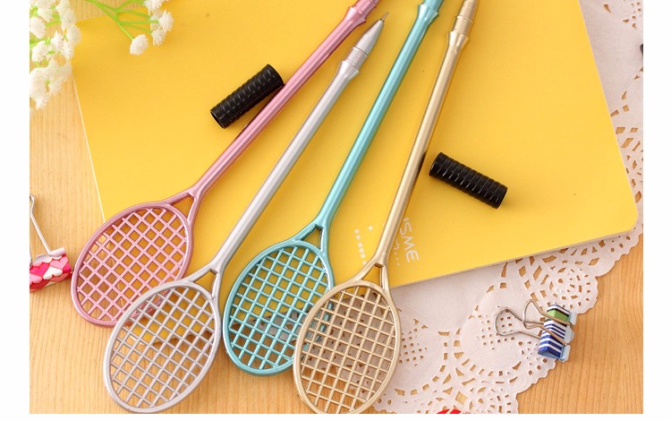 12-PiecesLot-Lovely-Badminton-Racquet-Shape-Gel-Pens-195cm-Kawaii-School-Supplies-Material-Escolar-S-32740692955