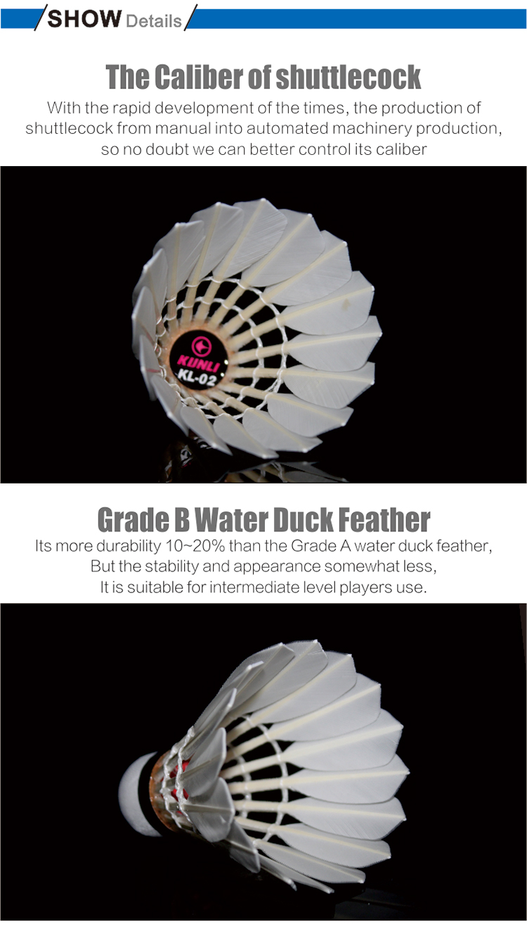Free-Shipping-Kunli-Badminton-shuttlecocks-KL-02-best-grade-water-duck-feather-shuttlecocks-for-Tour-32213023110
