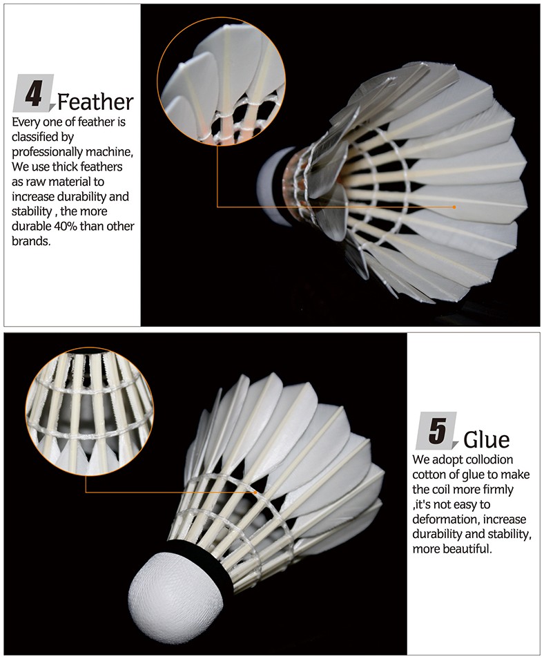 Free-shipping-Original-WECAN-badminton-shuttlecock-SEIVER-Feather-Shuttlecock-Best-grade-duck-feathe-32570450092