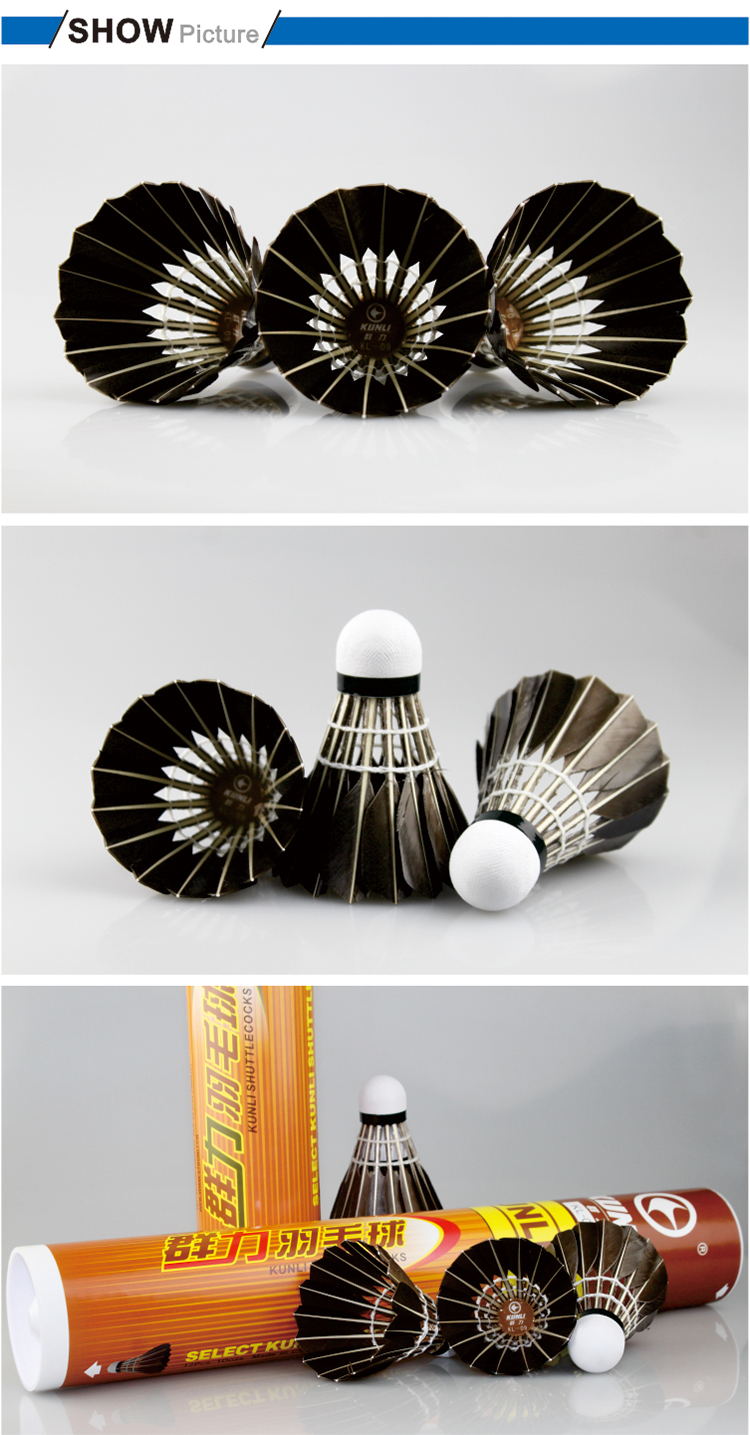 Free-shipping-original-Kunli-Badminton-shuttlecocks-KL-08-Top-grade-black-goose-feather-shuttlecocks-32212897175
