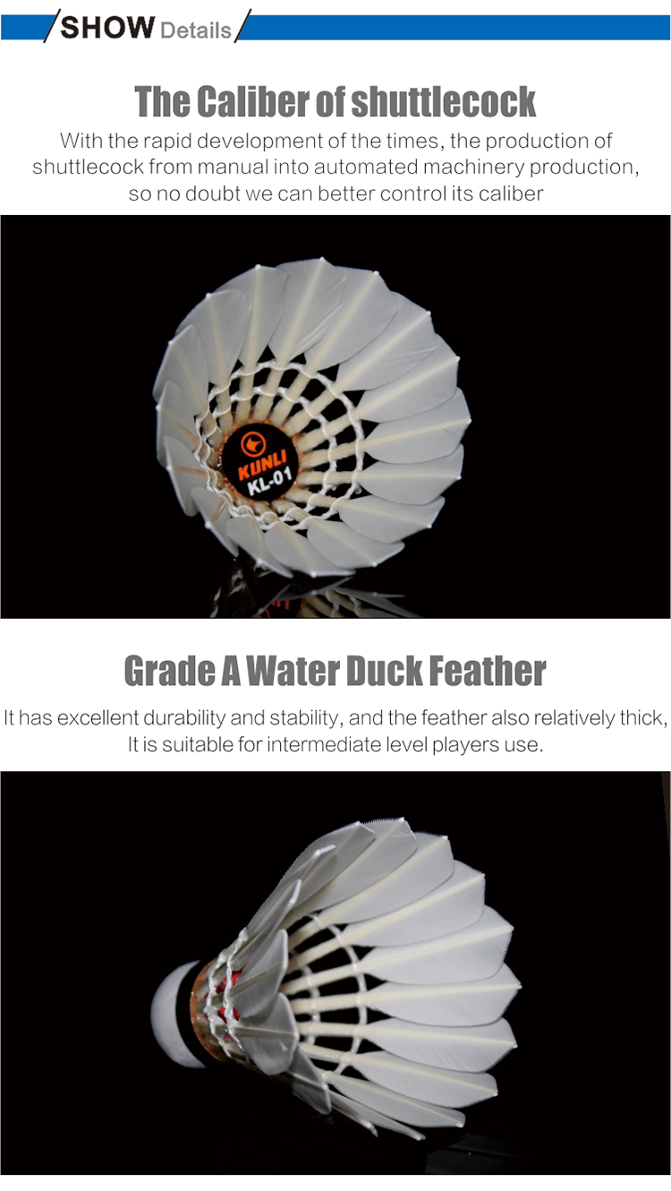Free-shipping-original-Kunli-badminton-shuttlecocks-KL-01-Top-grade-duck-feather-shuttlecocks-for-To-32212897185