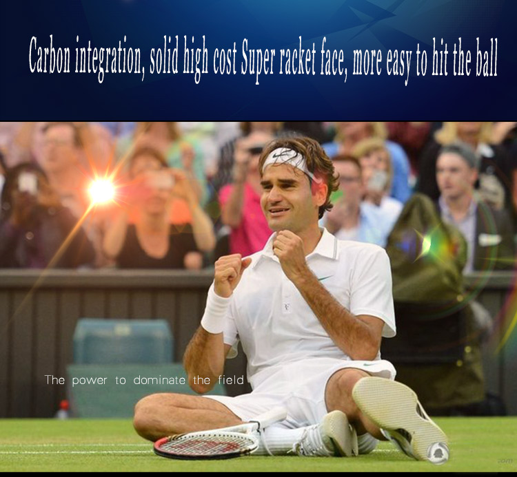 blx95blx90RogerFedererBlackTennisRacketEquippedwithBagFoamedHandleGlue100CarbonFibreFrameFreeshipping-32792814865