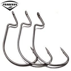 100pcs/lot Fishing Hook 38105 Fishhook 1/0#-2/0-3/0-4/0-5/0 Worm Hook black color Jig Big Hook Treble Hooks