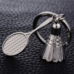 10PCS Zinc Alloy Badminton Style Key Ring Chain Holder Creative Metal Keychains Car Keyfobs Charm Bag Pendant Jewelry Gift J029