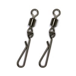 50pcs Swivels Rolling Swivel Interlock Snap Size 8/6/4/2 Hook Lure Connector Terminal Tackle Swivel Fishihooks Device